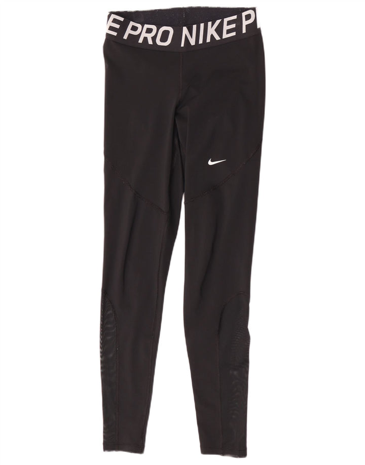 Leggings grafici Nike Dri Fit da donna UK 14 medio nero
