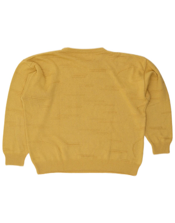 Maglione girocollo oversize da donna vintage IT 50 XL Giallo