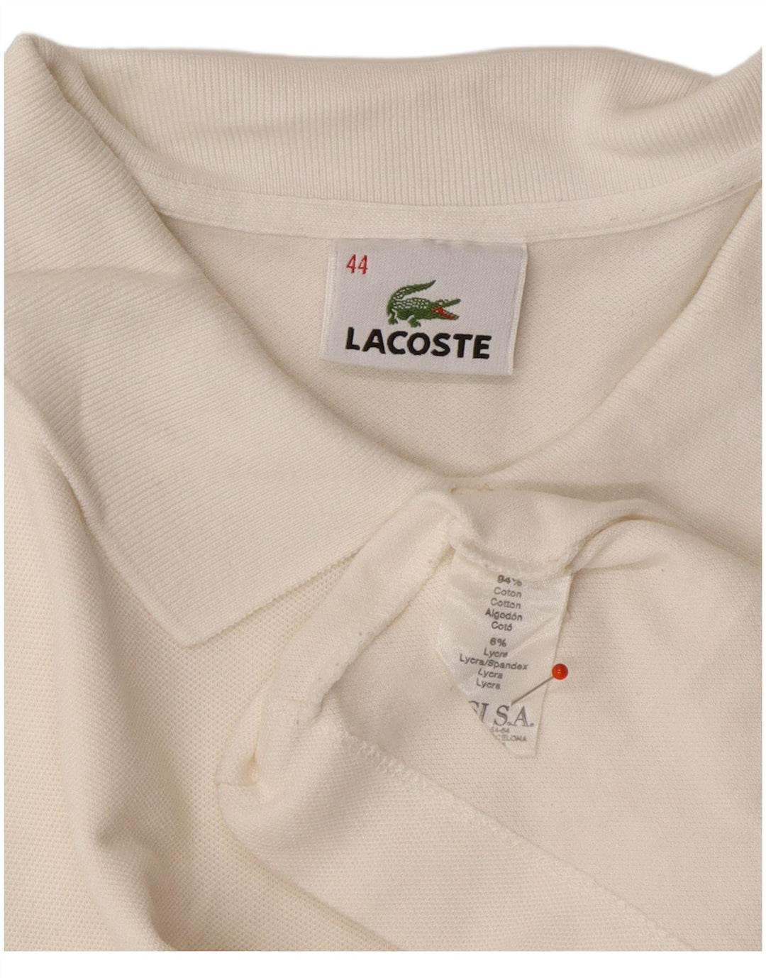 LACOSTE Womens Polo Shirt Size 44 Large White Cotton