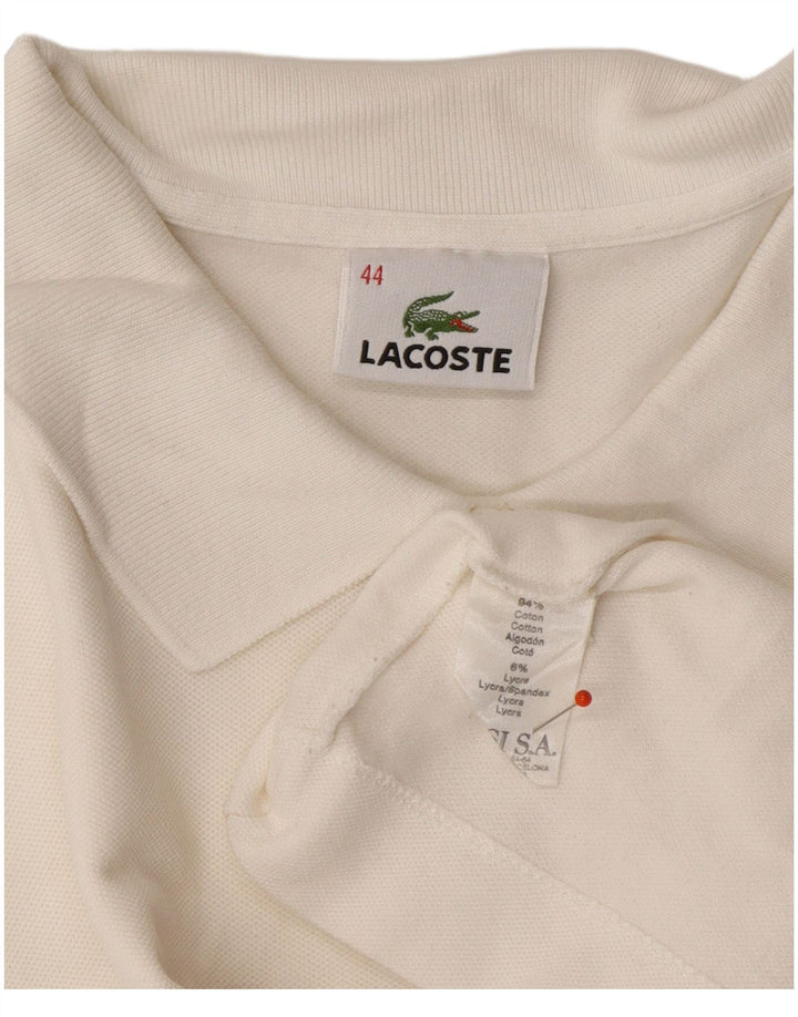 LACOSTE Womens Polo Shirt Size 44 Large White Cotton