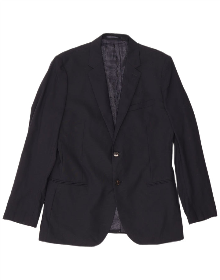 Giacca blazer da uomo a 2 bottoni Reiss UK 38 media lana blu navy