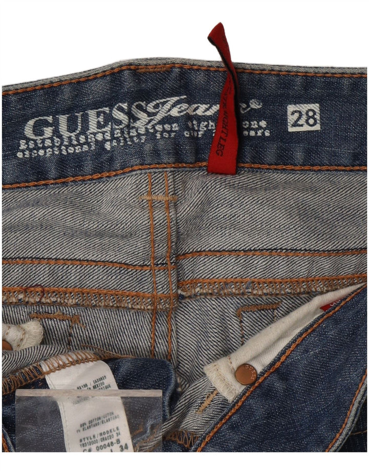 Jeans dritti da donna GUESS W28 L28 cotone blu