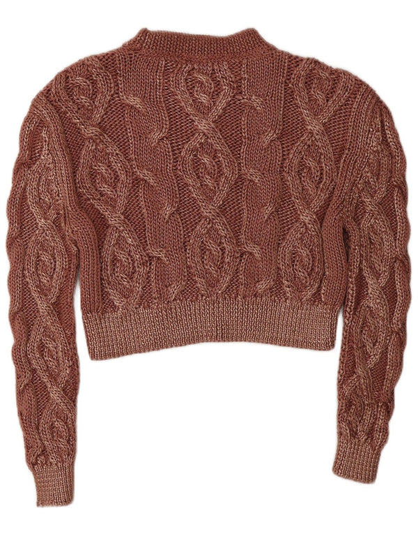 Maglione corto girocollo da donna Zara con maniche a 3/4 UK 10 piccolo rosa