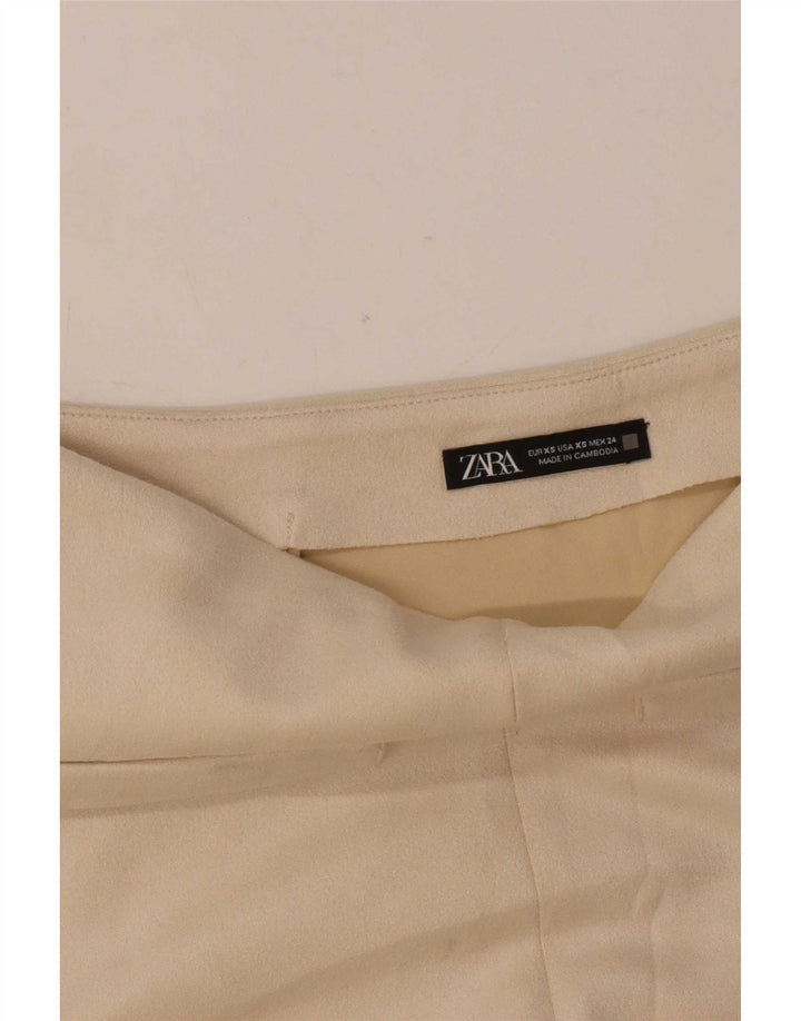 Minigonna Zara da donna in pelle scamosciata XS W24 Beige