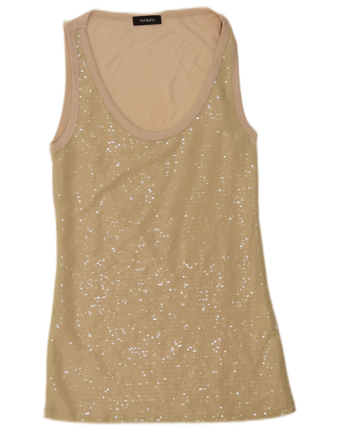 Abito a tunica senza maniche da donna Max & Co. UK 8 Piccolo beige screziato