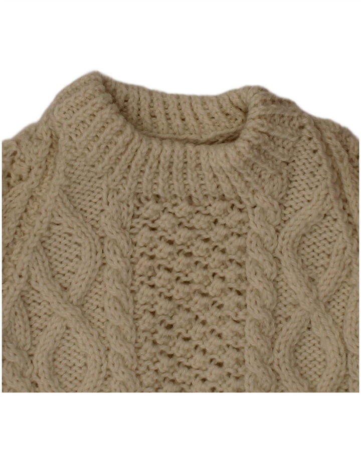 Maglione maglione girocollo da ragazzo VINTAGE 2-3 anni bianco sporco