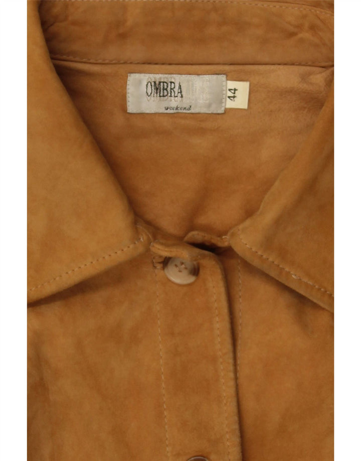 OMBRALUCE Womens Weekend Suede Jacket IT 44 Medium Brown Leather Vintage Ombraluce and Second-Hand Ombraluce from Messina Hembry 