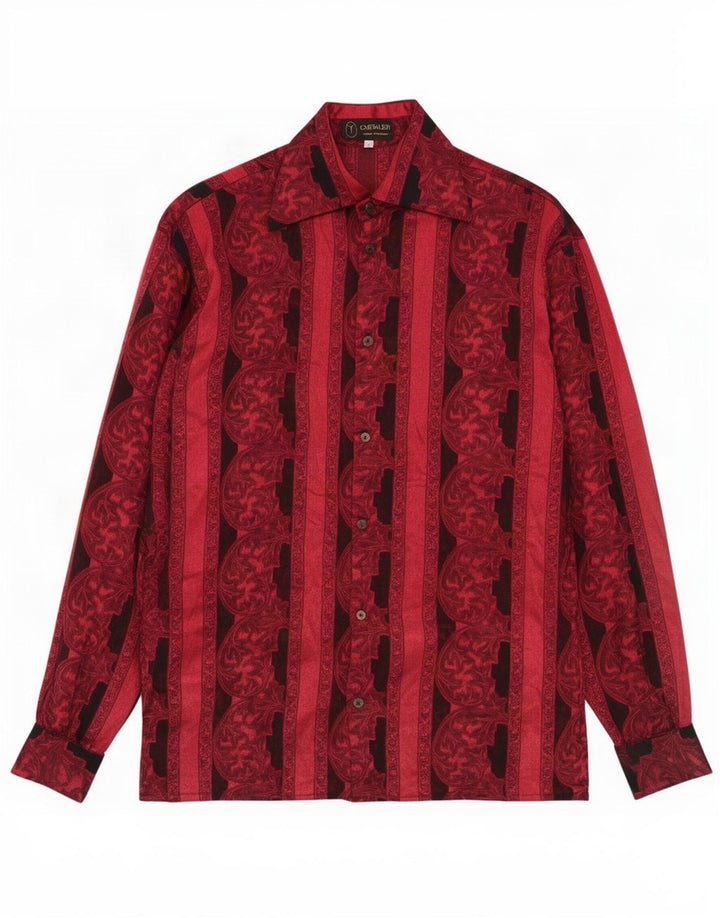Camicia da uomo Chevalier in poliestere a righe rosse medie