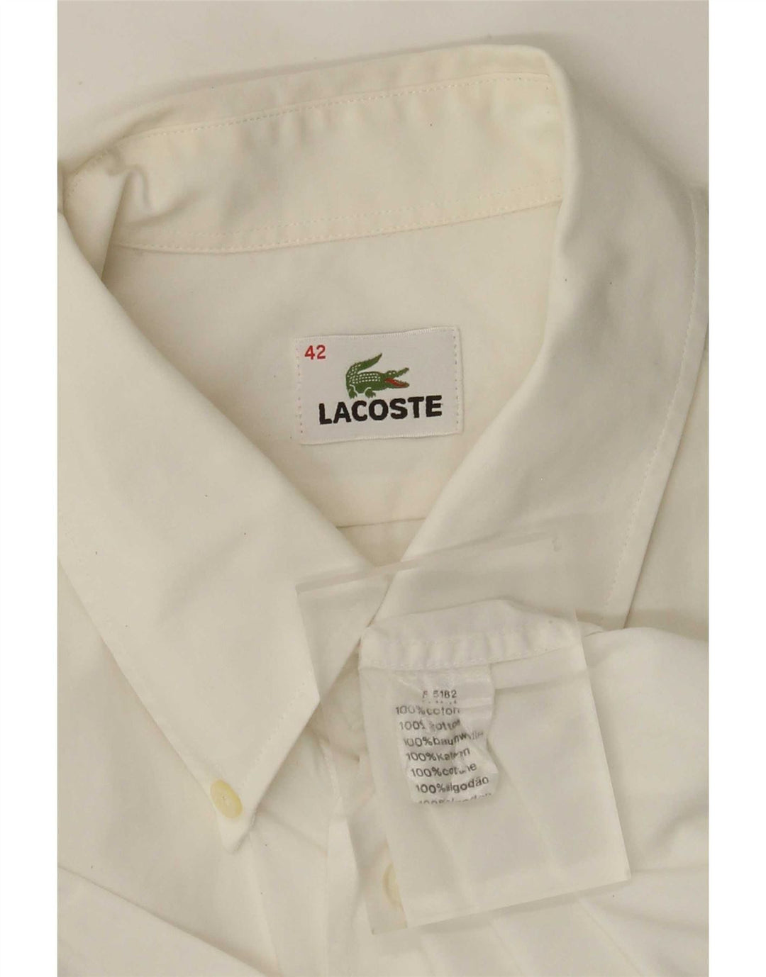 Camicia a maniche corte da uomo Lacoste taglia 42 grande cotone bianco