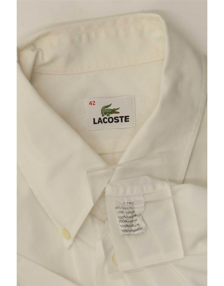 Camicia a maniche corte da uomo Lacoste taglia 42 grande cotone bianco