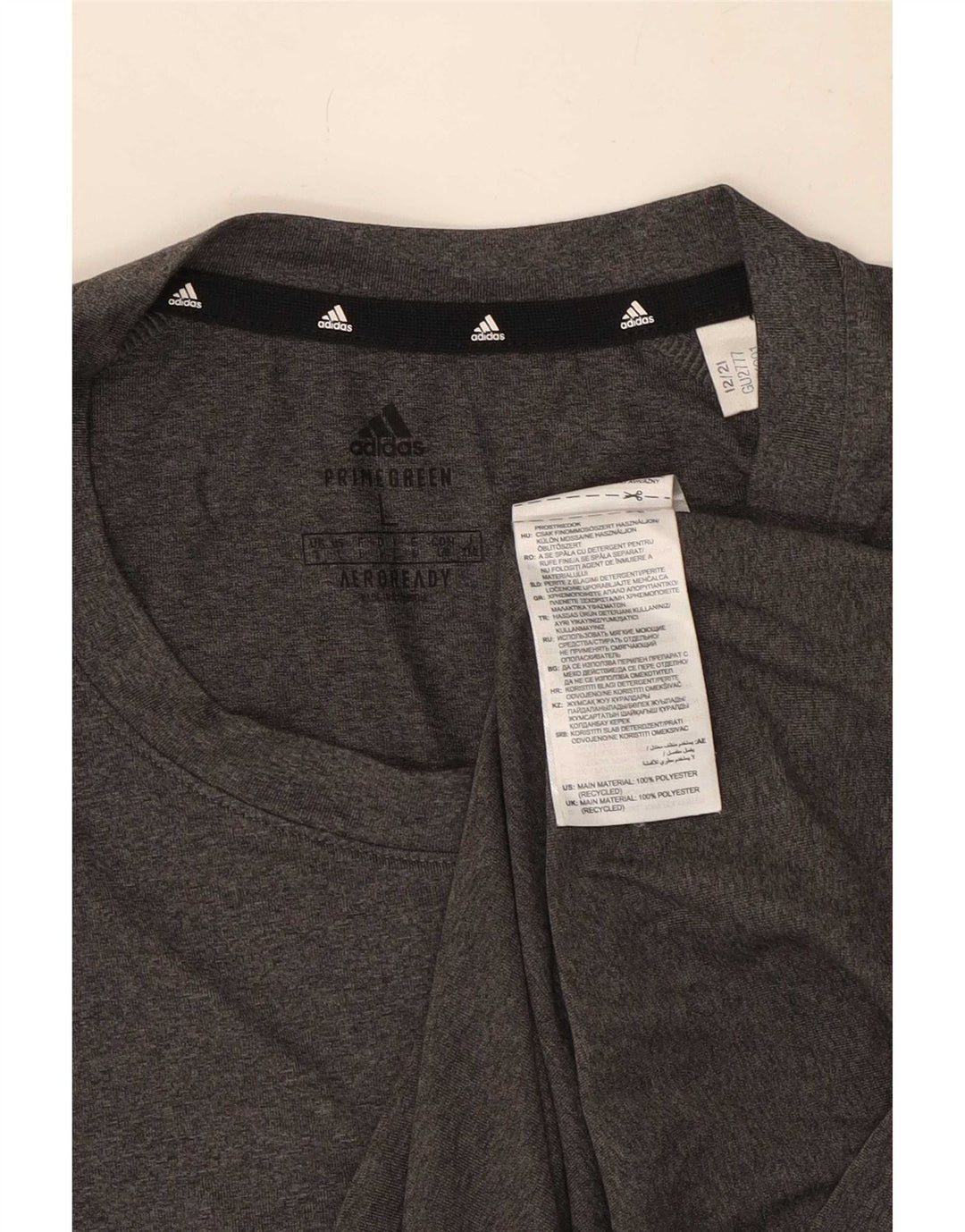T-shirt Adidas Aeroready da uomo, grande, in poliestere grigio