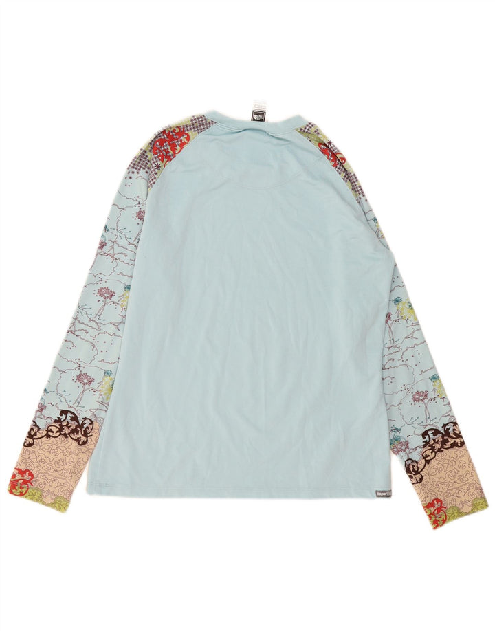 The North Face Maglietta grafica da donna a maniche lunghe UK 14 Poliestere blu medio