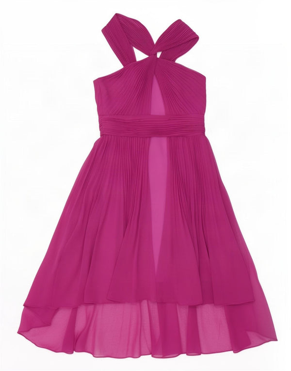 Abito da donna alla caviglia Warehouse UK 10 piccolo poliestere marrone