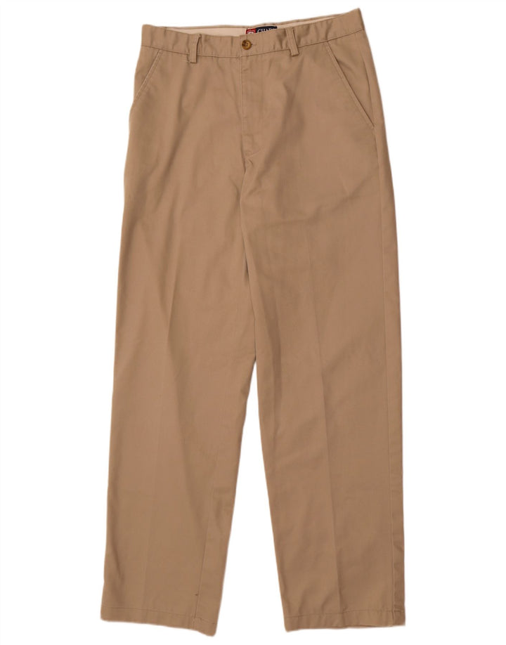 Pantaloni chino dritti da uomo Chaps W32 L32 in cotone beige