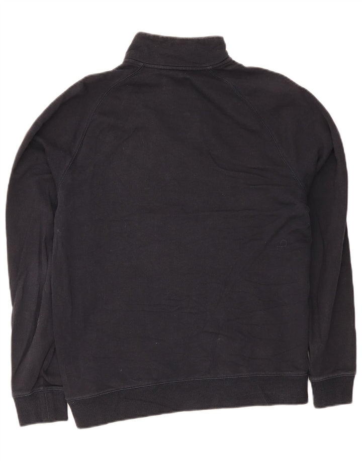 Felpa da uomo con collo con zip Farah, maglione grande, cotone nero
