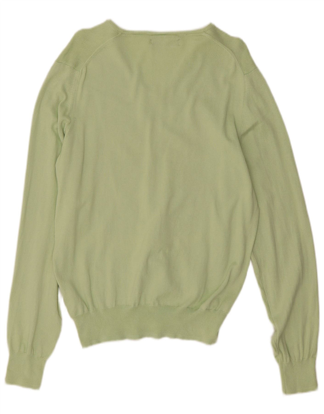 Maglione Zara da uomo con scollo a V in cotone verde medio