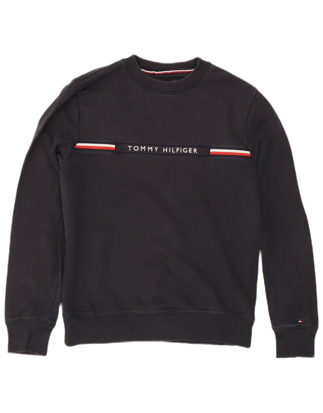 Tommy Hilfiger Uomo Felpa grafica Maglione medio blu navy a righe
