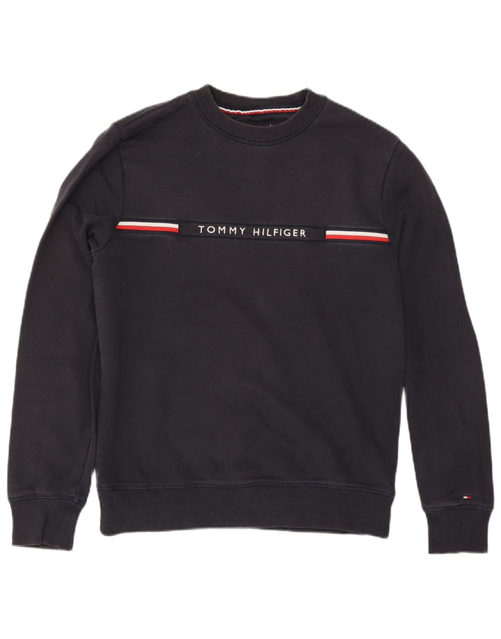 Tommy Hilfiger Uomo Felpa grafica Maglione medio blu navy a righe