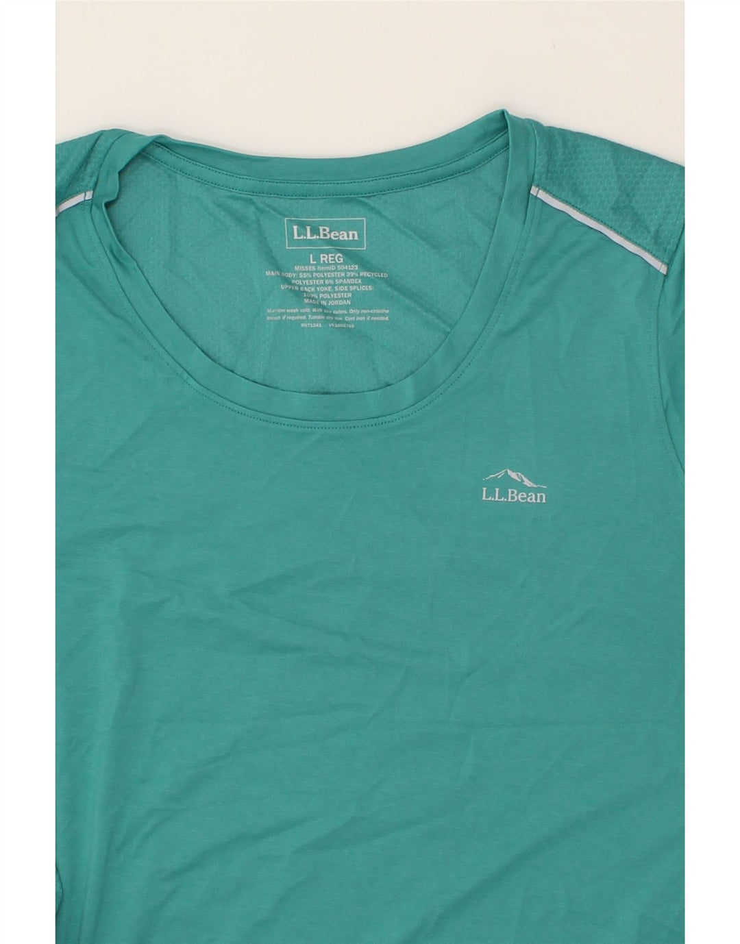 L.L.BEAN Womens T-Shirt Top  UK 16 Large Green Polyester Vintage L.L.Bean and Second-Hand L.L.Bean from Messina Hembry 