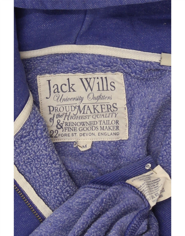 Maglione con cappuccio con zip grafica da uomo Jack Wills in cotone blu medio
