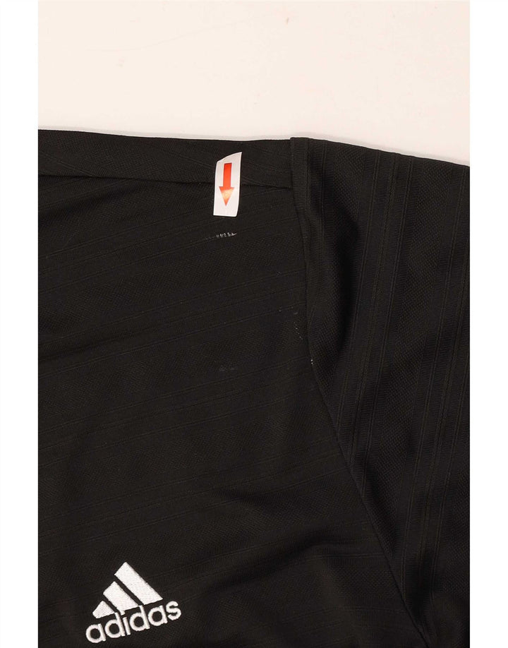 Polo Adidas da uomo grande in poliestere a righe nere