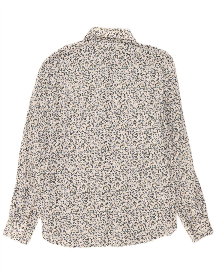Camicia da uomo Alley Docks XL in lino floreale bianco