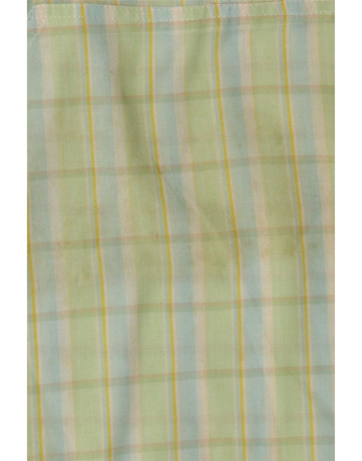 Top camicetta da donna vintage UK 14 scozzese verde medio