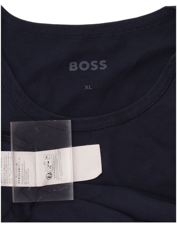 T-shirt da uomo HUGO BOSS Top XL in cotone blu navy