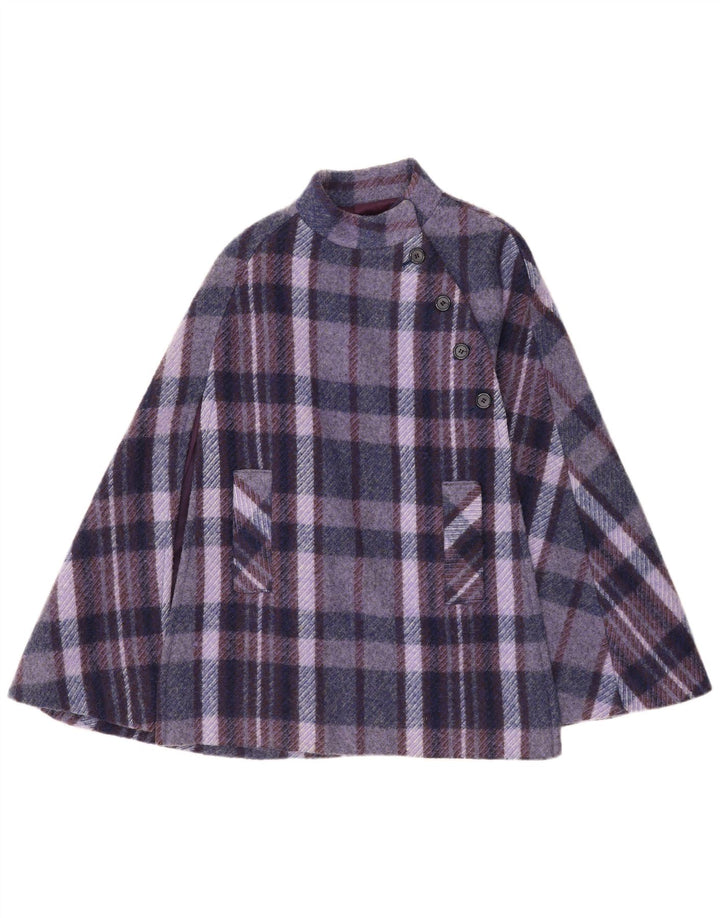 Cappotto poncho Boru da donna Jimmy Hourihan taglia unica in lana a quadri viola