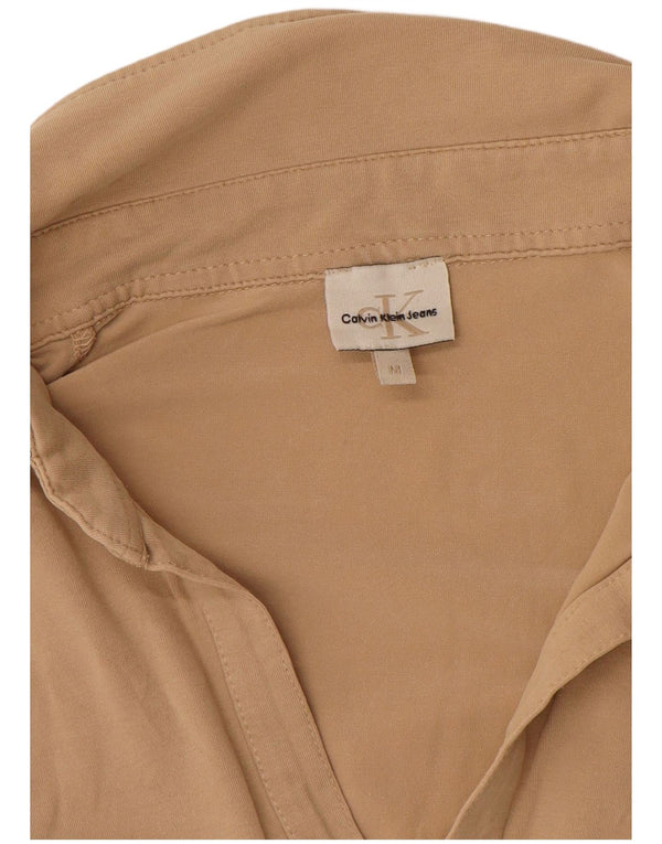 CALVIN KLEIN JEANS Polo da donna con maniche a 3/4 UK 12 Cotone beige medio