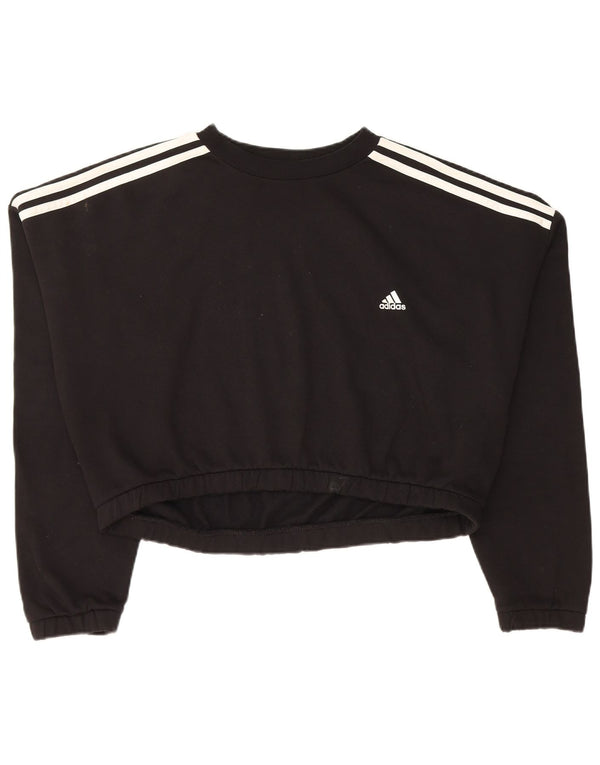 Felpa corta oversize da donna Adidas UK 20/22 XL cotone nero