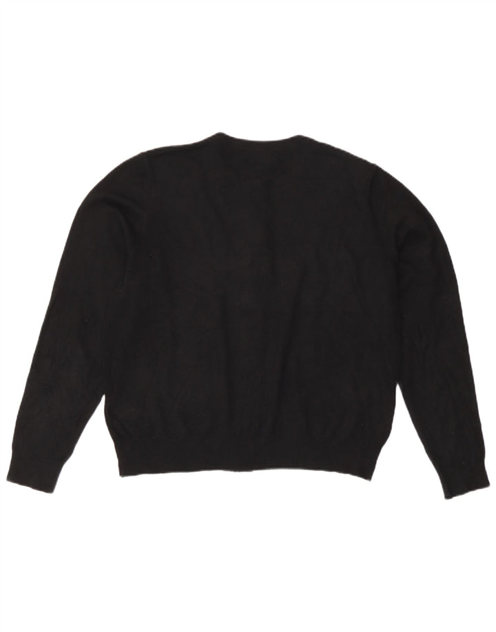Maglione cardigan da donna Marks & Spencer UK 16 grande viscosa nera