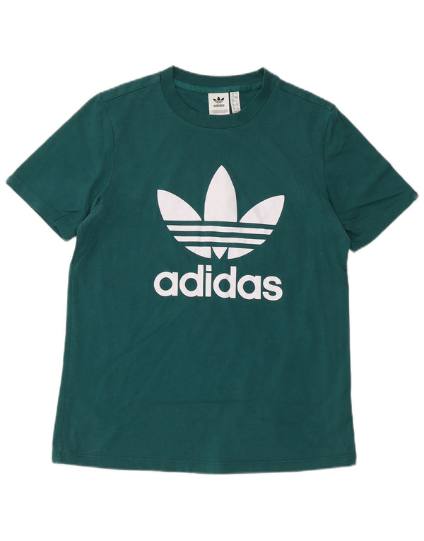 T-shirt grafica da donna ADIDAS Top UK 12 cotone verde medio