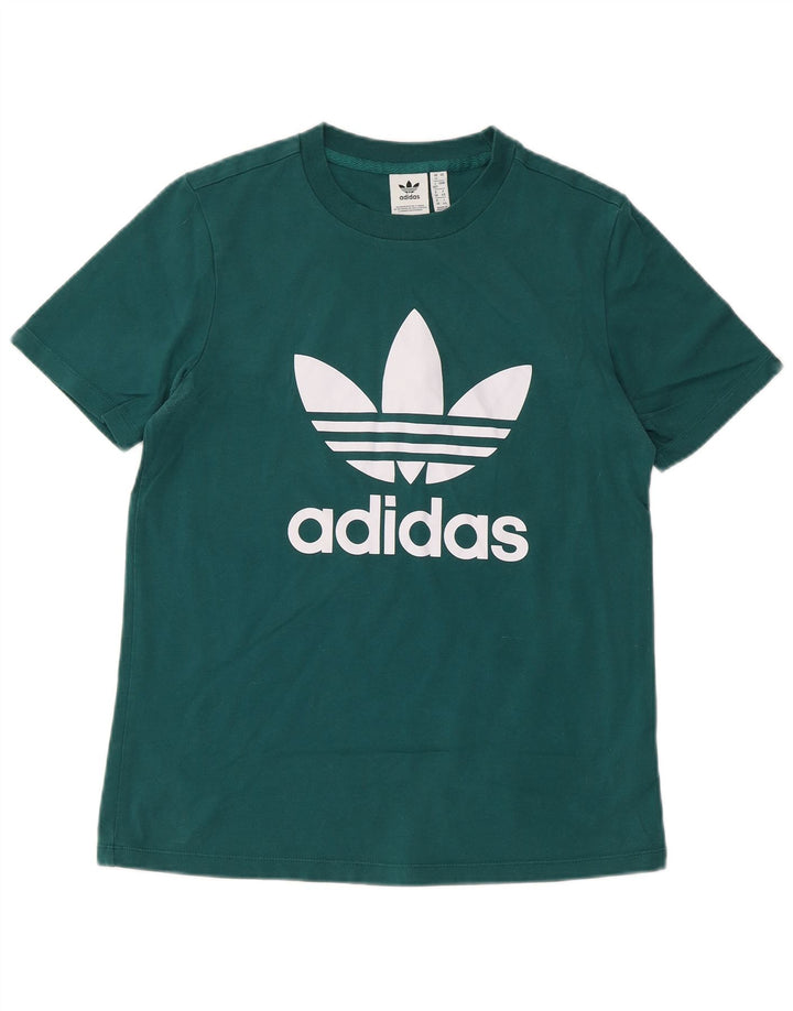 T-shirt grafica da donna ADIDAS Top UK 12 cotone verde medio