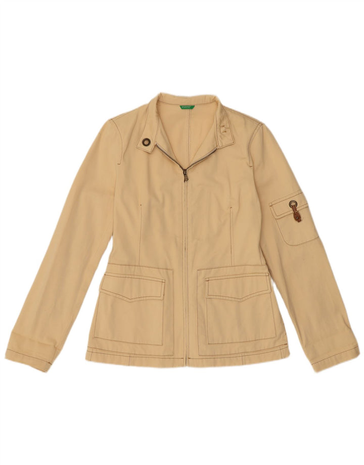Giacca Utility Donna BENETTON IT 42 Cotone Beige Medio