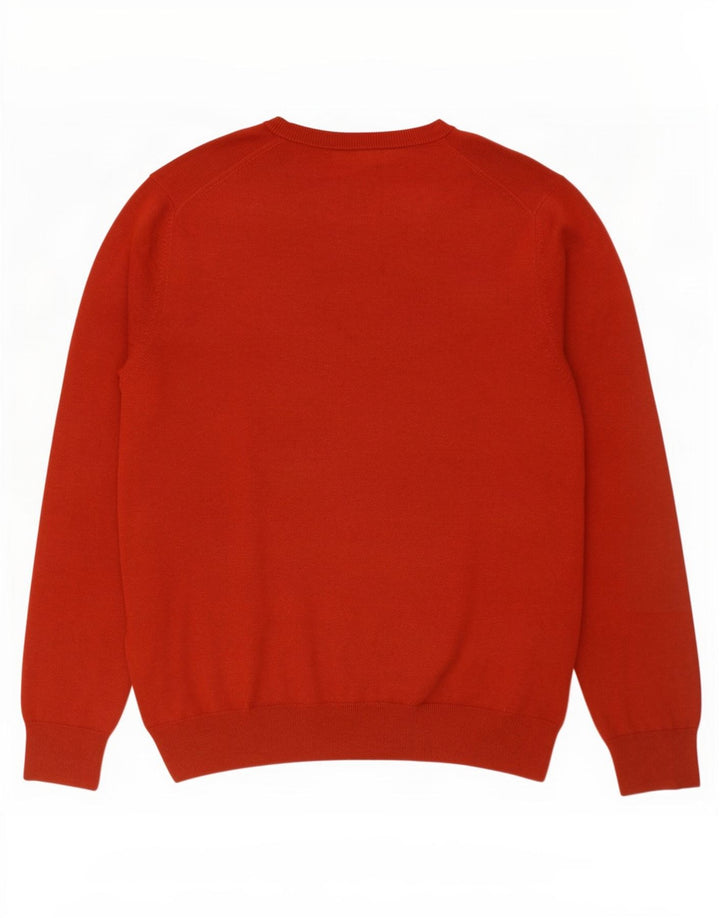Maglione da uomo con scollo a V Marks & Spencer XL in cotone rosso