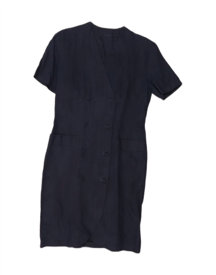 VINTAGE Womens Sheath Dress UK 12 Medium Navy Blue Vintage Vintage and Second-Hand Vintage from Messina Hembry 