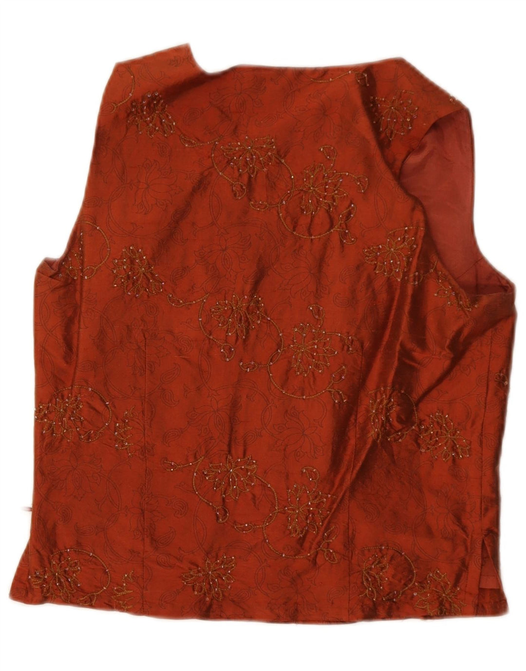 Set da donna 4 bottoni 3 pezzi Blunauta IT 42 medio W28 seta floreale arancione