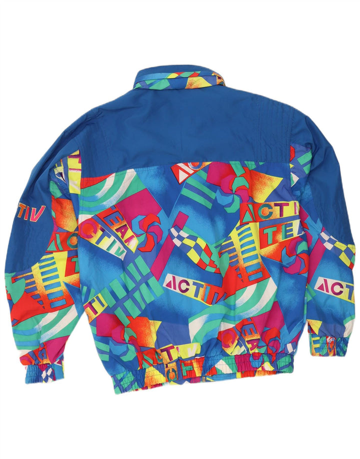 Giubbotto bomber con cappuccio grafico da uomo Active UK 40 Large Blue Colourblock