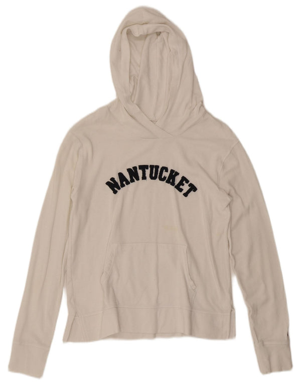 Maglione con cappuccio grafico Nantucket da donna CHAMPION UK 10 piccolo cotone bianco