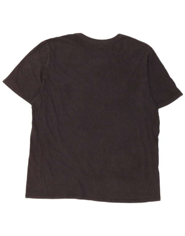 Hurley - T-shirt regolare da uomo a maniche corte, grande, in cotone nero
