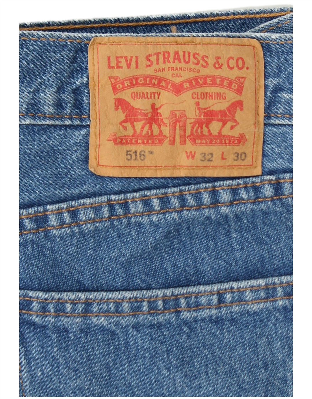 Levi's Uomo 516 Jeans dritti tagliati W32 L25 Cotone Blu