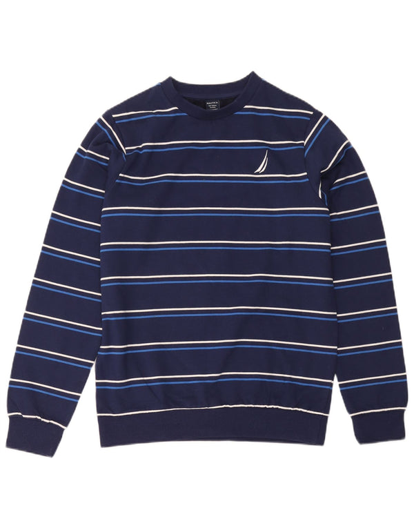 Felpa da bambino Nautica 13-14 anni in cotone a righe blu navy
