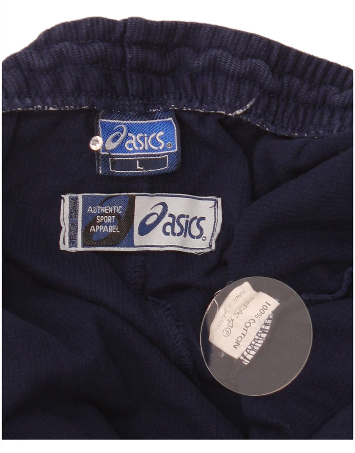 Pantaloni da tuta da uomo Asics grandi in cotone blu navy