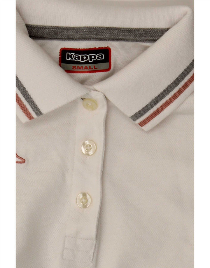 Polo Kappa da donna UK 10 piccola in cotone bianco