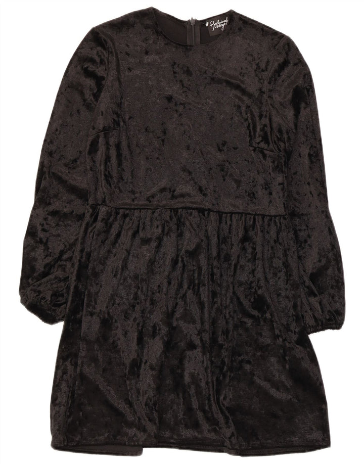 Abito a trapezio da donna a maniche lunghe Asos UK 8 piccolo poliestere nero