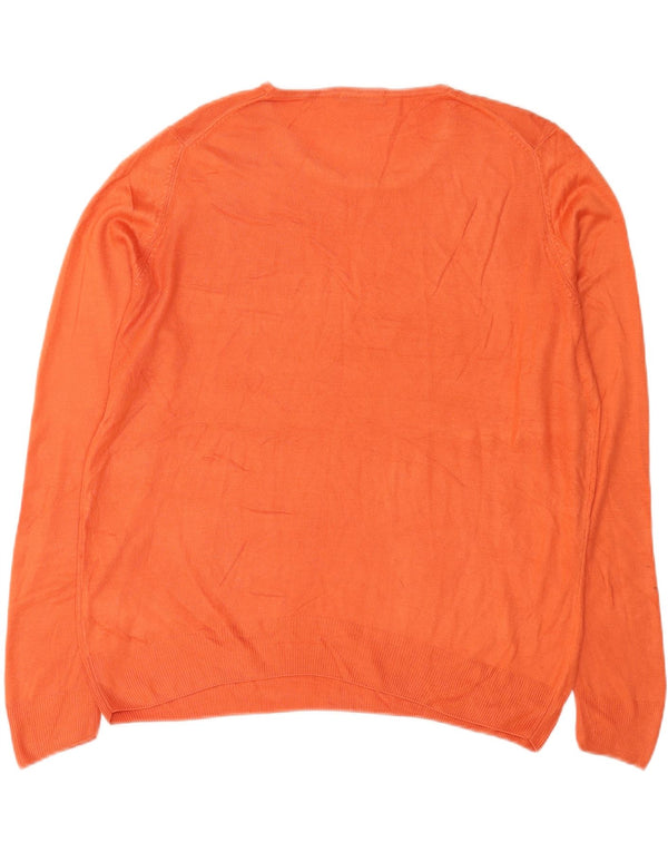 Maglione maglione oversize con scollo a barca da donna Marks & Spencer UK 18 XL Arancione