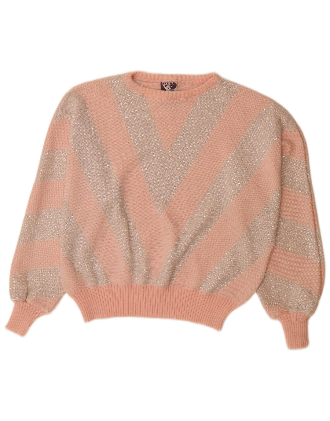 YESSICA Maglione da donna con scollo a barca EU 44 XL Acrilico rosa Chevron