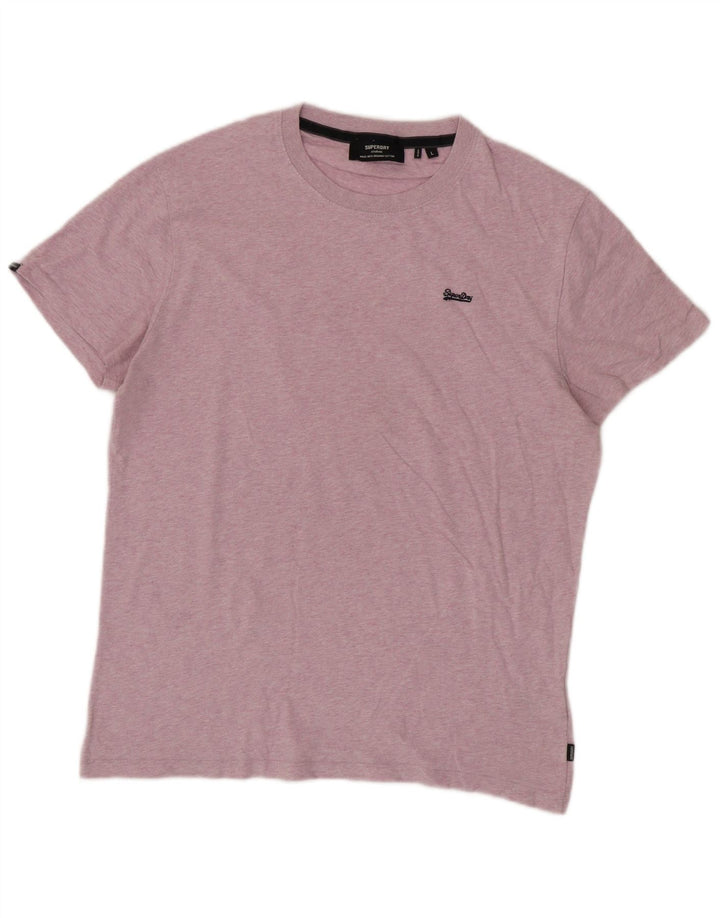 T-shirt da uomo SUPERDRY Top grande in cotone chiazzato rosa