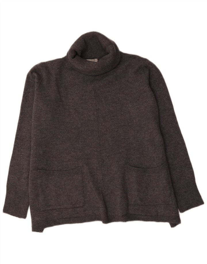 Maglione maglione oversize da donna con collo alto White Label UK 16 grande grigio